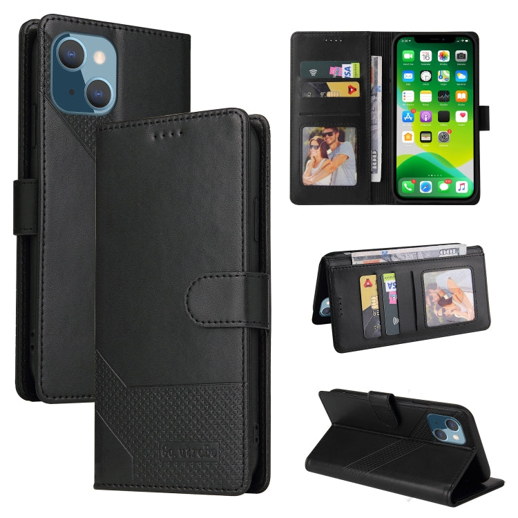 For iPhone 13 mini GQUTROBE Skin Feel Magnetic Leather Phone Case (Black) - HoMEdemic™ 