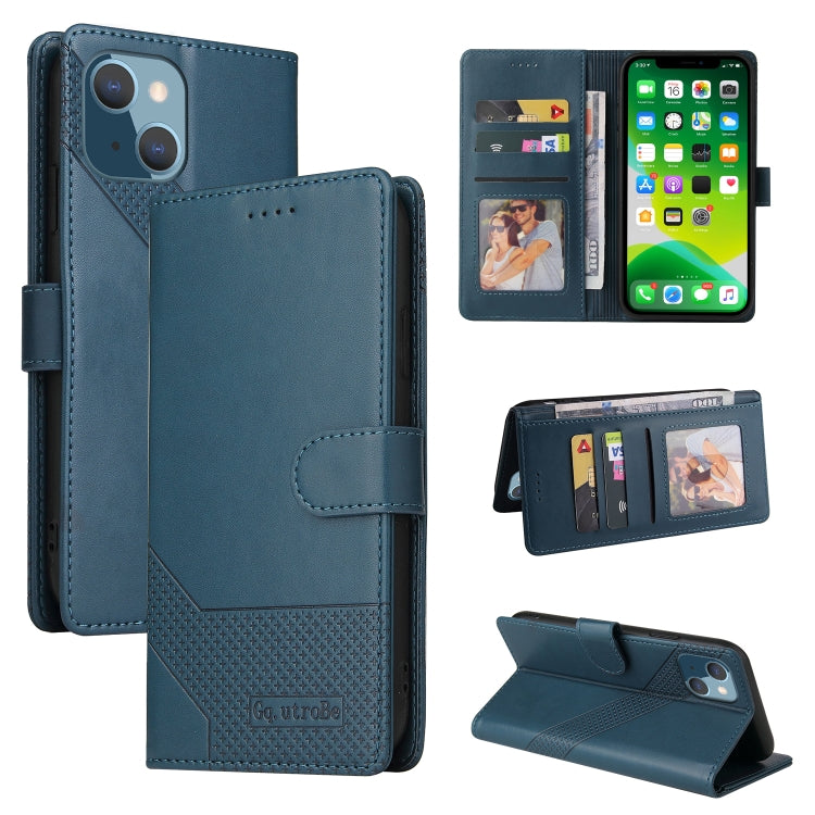 For iPhone 13 mini GQUTROBE Skin Feel Magnetic Leather Phone Case (Blue) - HoMEdemic™ 
