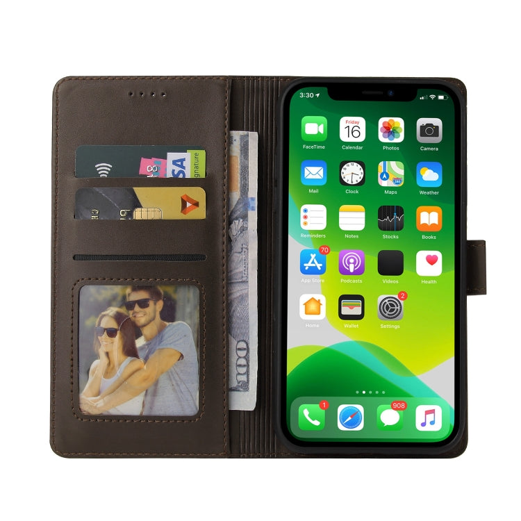 For iPhone 13 mini GQUTROBE Skin Feel Magnetic Leather Phone Case (Brown) - HoMEdemic™ 