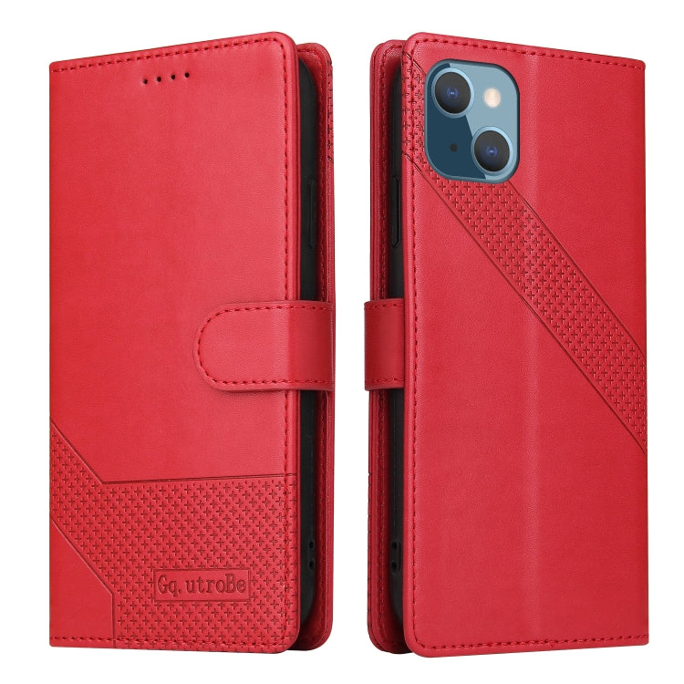 For iPhone 13 mini GQUTROBE Skin Feel Magnetic Leather Phone Case (Red) - HoMEdemic™ 