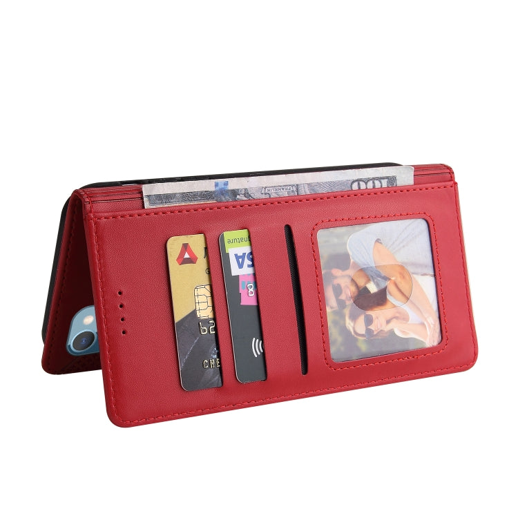 For iPhone 13 mini GQUTROBE Skin Feel Magnetic Leather Phone Case (Red) - HoMEdemic™ 