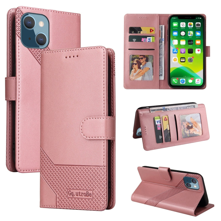 For iPhone 13 mini GQUTROBE Skin Feel Magnetic Leather Phone Case (Rose Gold) - HoMEdemic™ 
