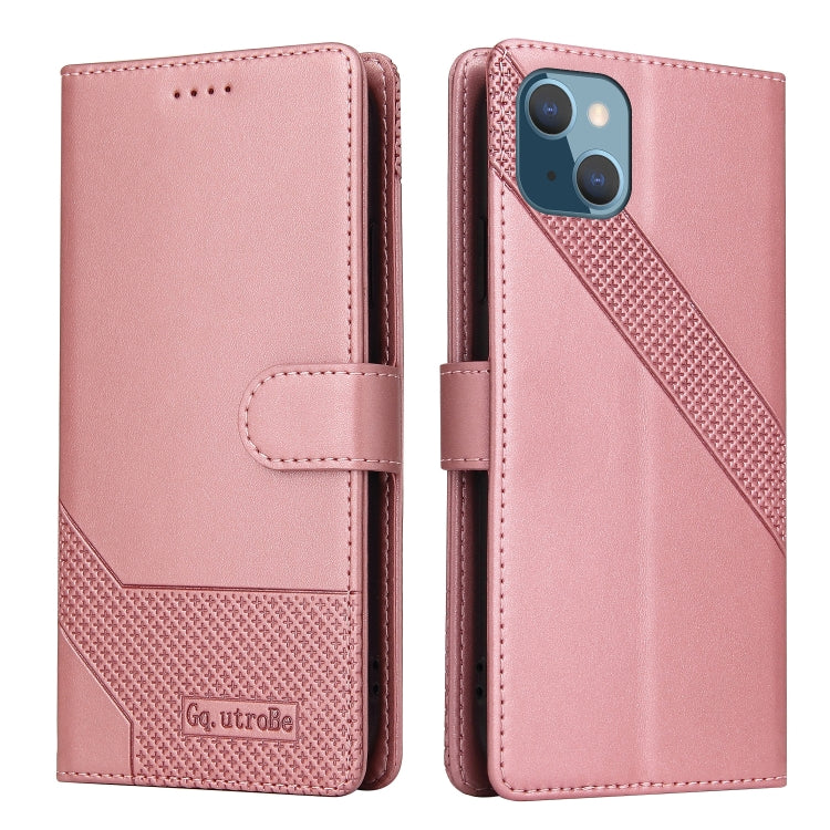 For iPhone 13 mini GQUTROBE Skin Feel Magnetic Leather Phone Case (Rose Gold) - HoMEdemic™ 