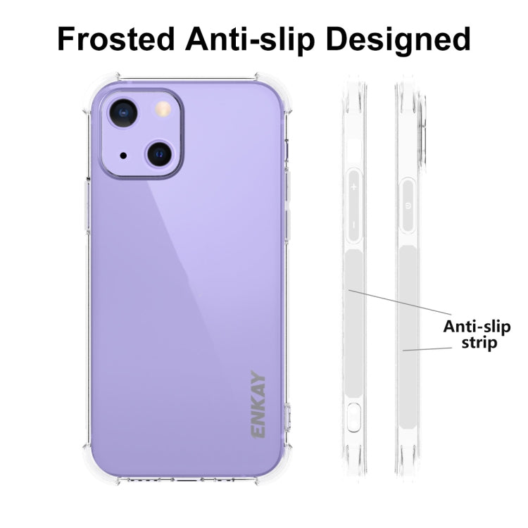 For iPhone 13 mini Hat-Prince ENKAY Clear TPU Shockproof Soft Case Drop Protection Cover + Full Coverage Tempered Glass Protector Film - HoMEdemic™ 