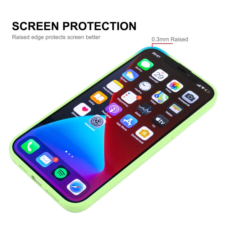 For iPhone 13 mini Hat-Prince ENKAY Liquid Silicone Shockproof Protective Case Drop Protection Cover + Full Coverage Tempered Glass Protector Film (Dark Green) - HoMEdemic™ 