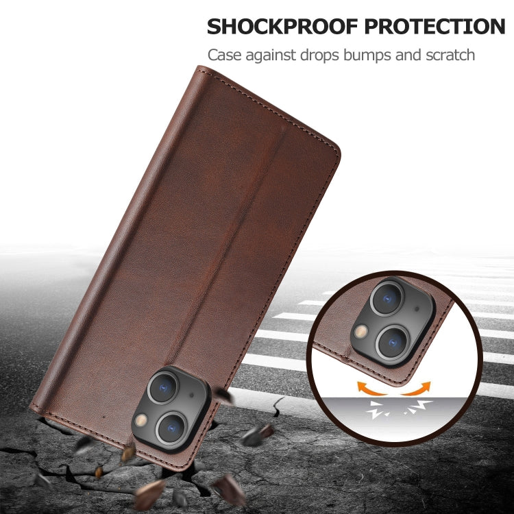 For iPhone 13 mini LC.IMEEKE Calf Texture Horizontal Flip Leather Case with Holder & Card Slots & Wallet (Brown) - HoMEdemic™ 