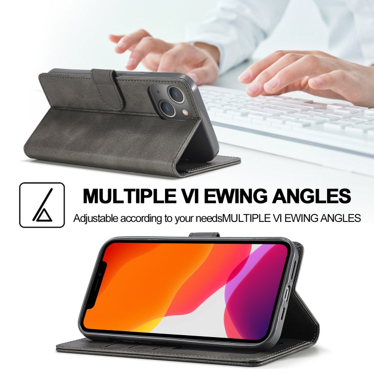 For iPhone 13 mini LC.IMEEKE Calf Texture Horizontal Flip Leather Case with Holder & Card Slots & Wallet (Grey) - HoMEdemic™ 