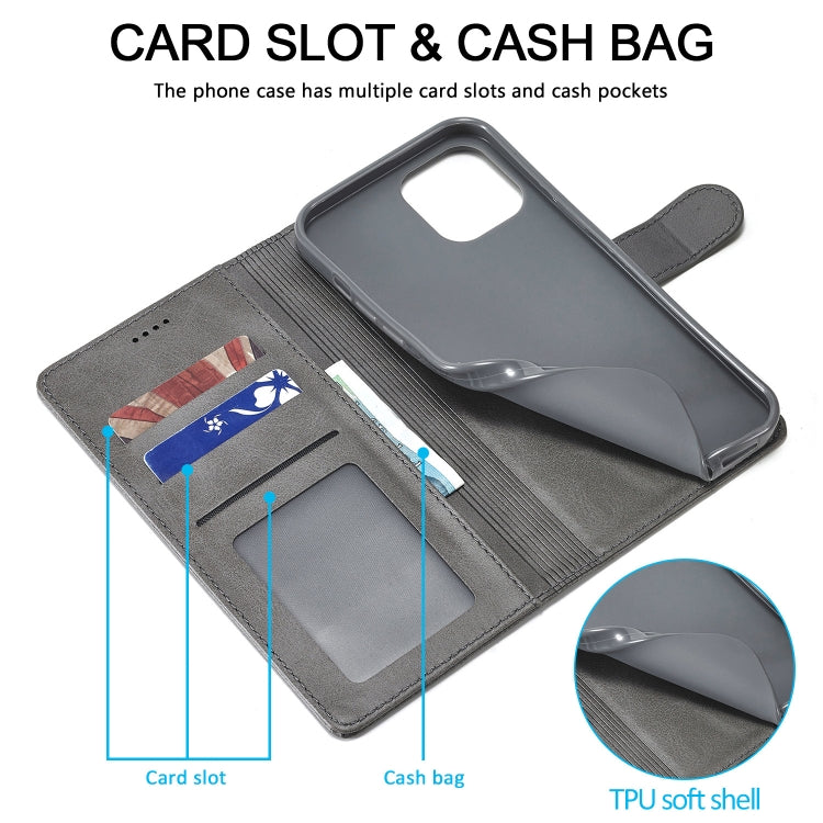 For iPhone 13 mini LC.IMEEKE Calf Texture Horizontal Flip Leather Case with Holder & Card Slots & Wallet (Grey) - HoMEdemic™ 