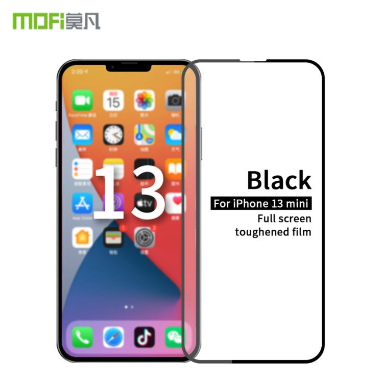 For iPhone 13 mini MOFI 9H 2.5D Full Screen Tempered Glass Film (Black) - HoMEdemic™ 