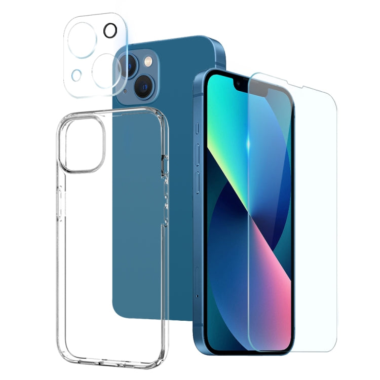 For iPhone 13 mini NORTHJO 3 in 1 TPU Phone Case with Screen Film and Lens Film(Clear) - HoMEdemic™ 