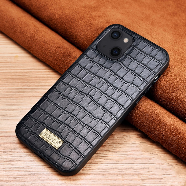 For iPhone 13 mini SULADA Crocodile Texture TPU Protective Case (Black) - HoMEdemic™ 
