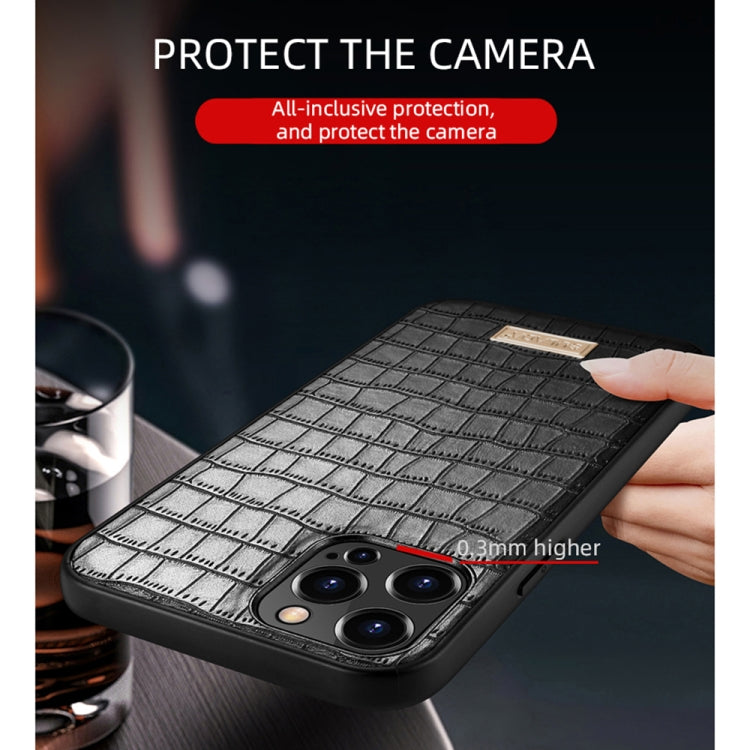 For iPhone 13 mini SULADA Crocodile Texture TPU Protective Case (Mocha Brown) - HoMEdemic™ 