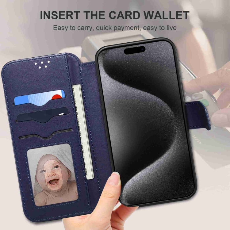 For iPhone 14 / 13 ESEBLE E1 Nappa Texture MagSafe Holder Leather Phone Case(Dark Blue) - HoMEdemic™ 