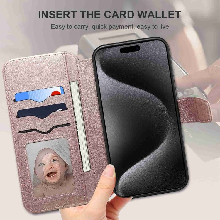 For iPhone 14 / 13 ESEBLE E1 Nappa Texture MagSafe Holder Leather Phone Case(Rose Gold) - HoMEdemic™ 