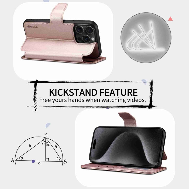 For iPhone 14 / 13 ESEBLE E1 Nappa Texture MagSafe Holder Leather Phone Case(Rose Gold) - HoMEdemic™ 