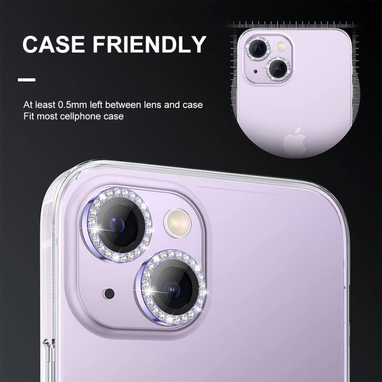 For iPhone 14 / 14 Plus ENKAY AR Anti-reflection Individual Diamond Ring Camera Lens Glass Full Film(Colorful) - HoMEdemic™ 