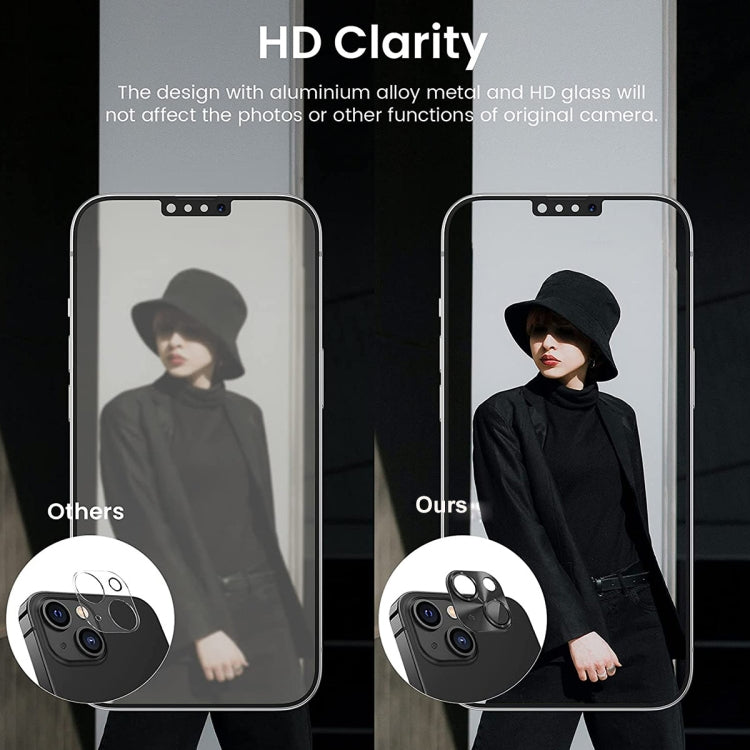 For iPhone 14 / 14 Plus ENKAY Aluminium Alloy Tempered Glass Lens Cover Film(Black) - HoMEdemic™ 