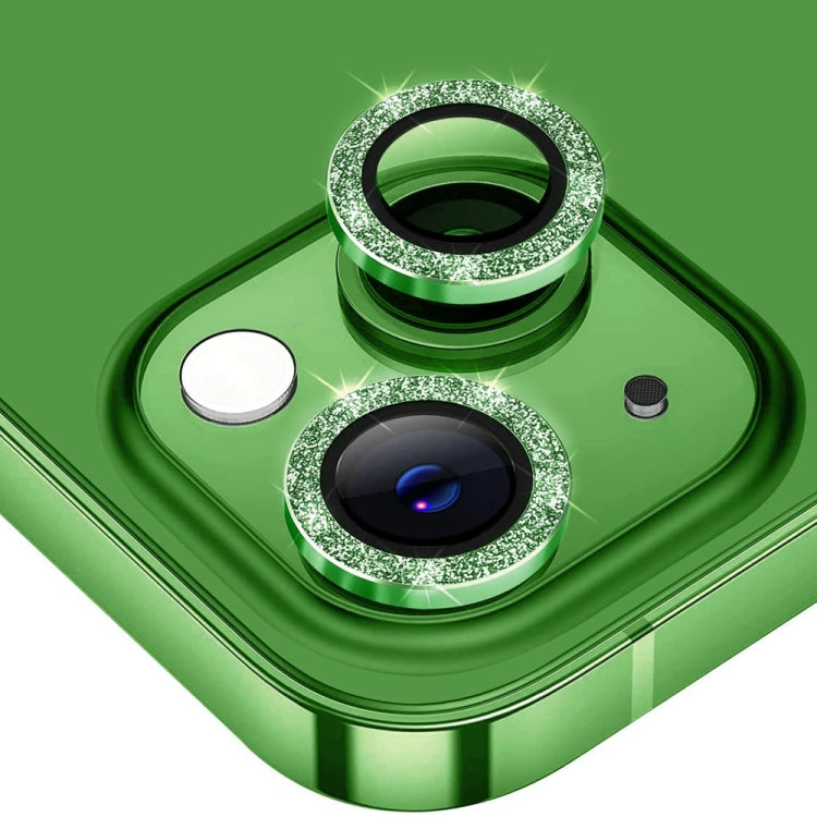 For iPhone 14 / 14 Plus ENKAY Glitter Rear Lens Aluminium Alloy Tempered Glass Film(Deep Green) - HoMEdemic™ 