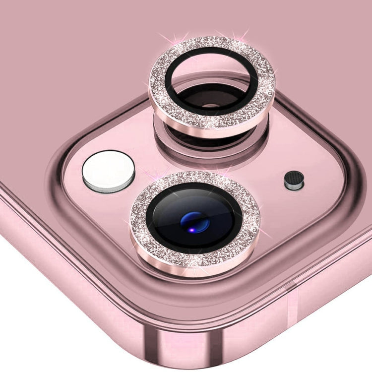 For iPhone 14 / 14 Plus ENKAY Glitter Rear Lens Aluminium Alloy Tempered Glass Film(Pink) - HoMEdemic™ 