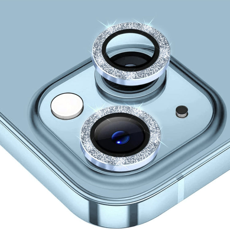 For iPhone 14 / 14 Plus ENKAY Glitter Rear Lens Aluminium Alloy Tempered Glass Film(Sierra Blue) - HoMEdemic™ 