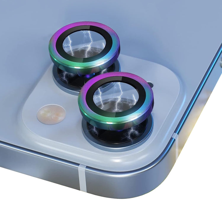 For iPhone 14 / 14 Plus NORTHJO Camera Lens Protector Tempered Glass CD Vein Metal Ring Film(Colorful) - HoMEdemic™ 