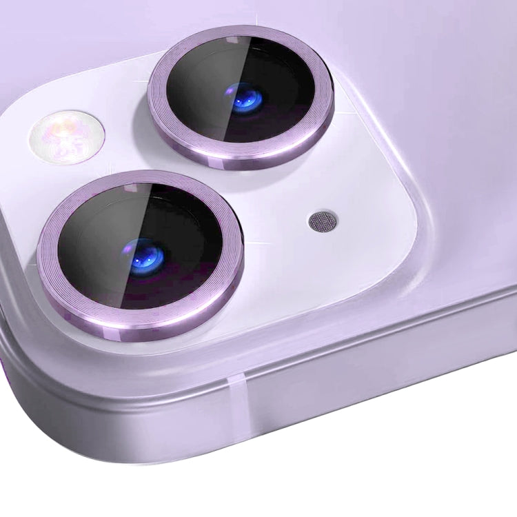 For iPhone 14 / 14 Plus NORTHJO Camera Lens Protector Tempered Glass CD Vein Metal Ring Film(Purple) - HoMEdemic™ 