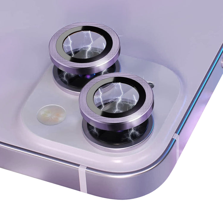 For iPhone 14 / 14 Plus NORTHJO Camera Lens Protector Tempered Glass CD Vein Metal Ring Film(Purple) - HoMEdemic™ 