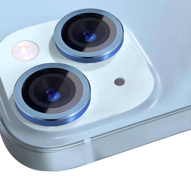 For iPhone 14 / 14 Plus NORTHJO Camera Lens Protector Tempered Glass CD Vein Metal Ring Film(Sierra Blue) - HoMEdemic™ 