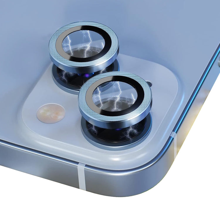 For iPhone 14 / 14 Plus NORTHJO Camera Lens Protector Tempered Glass CD Vein Metal Ring Film(Sierra Blue) - HoMEdemic™ 