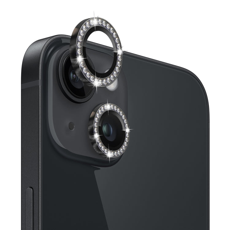 For iPhone 14 / 14 Plus NORTHJO Camera Lens Protector Tempered Glass Metal Rhinestone Ring Film(Black) - HoMEdemic™ 