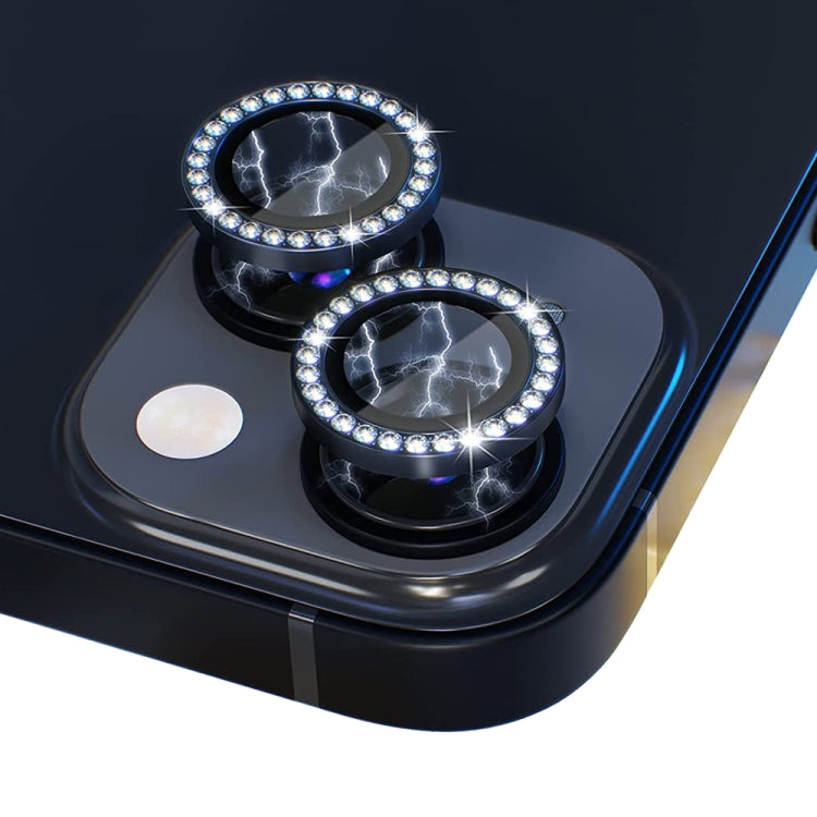 For iPhone 14 / 14 Plus NORTHJO Camera Lens Protector Tempered Glass Metal Rhinestone Ring Film(Black) - HoMEdemic™ 