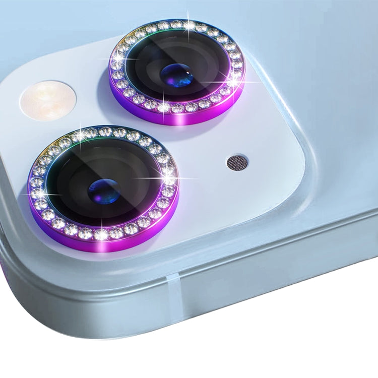 For iPhone 14 / 14 Plus NORTHJO Camera Lens Protector Tempered Glass Metal Rhinestone Ring Film(Colorful) - HoMEdemic™ 