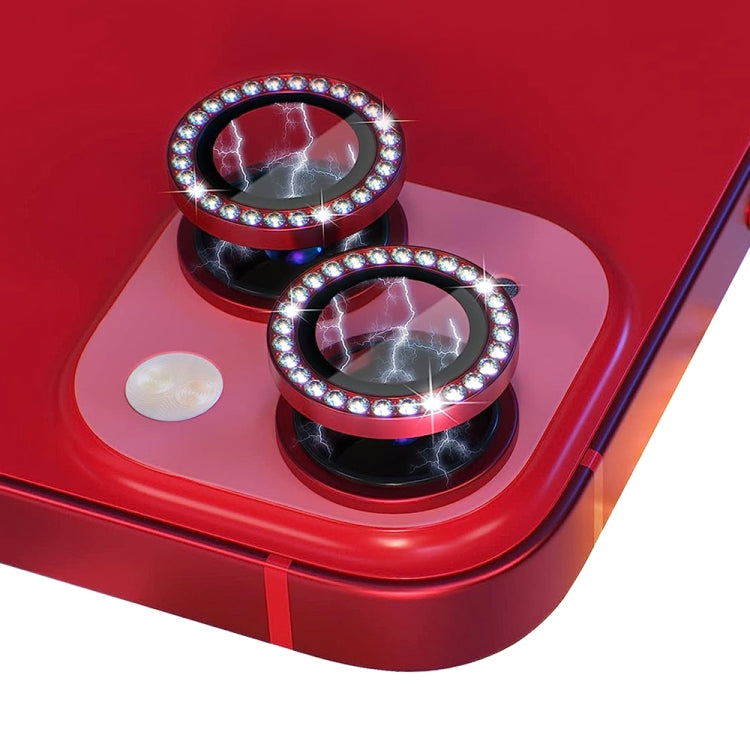 For iPhone 14 / 14 Plus NORTHJO Camera Lens Protector Tempered Glass Metal Rhinestone Ring Film(Red) - HoMEdemic™ 