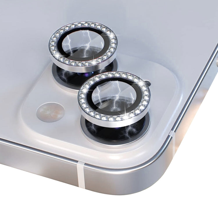 For iPhone 14 / 14 Plus NORTHJO Camera Lens Protector Tempered Glass Metal Rhinestone Ring Film(Silver) - HoMEdemic™ 