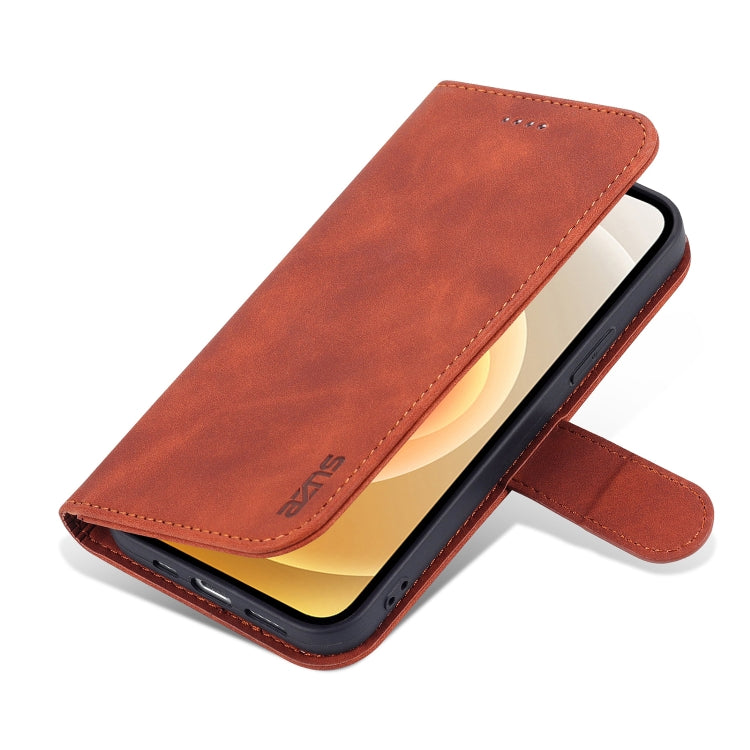 For iPhone 14 AZNS Skin Feel Calf Texture Horizontal Flip Leather Case (Brown) - HoMEdemic™ 