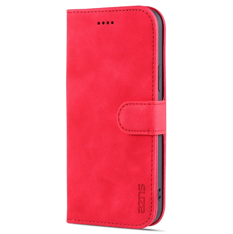 For iPhone 14 AZNS Skin Feel Calf Texture Horizontal Flip Leather Case (Red) - HoMEdemic™ 