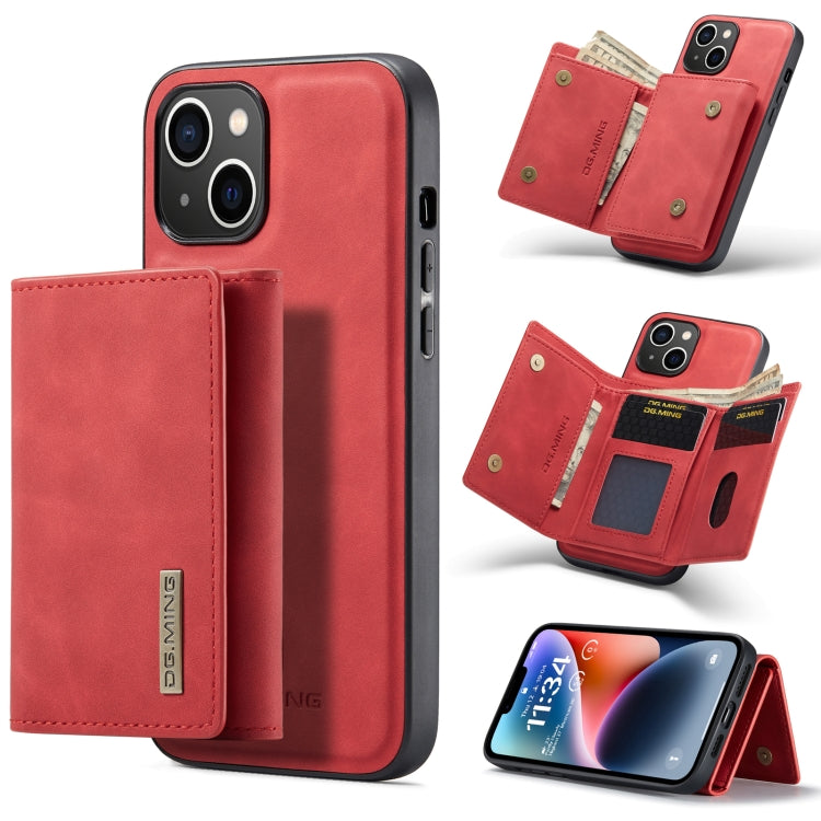 For iPhone 14 DG.MING M1 Series 3-Fold Multi Card Wallet Leather Case(Red) - HoMEdemic™ 
