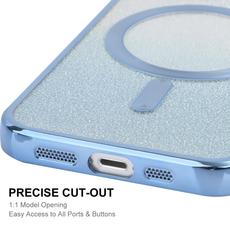 For iPhone 14 ENKAY Hat-Prince Magnetic Glitter Plated Shockproof Phone Case with Lens Film(Silver) - HoMEdemic™ 