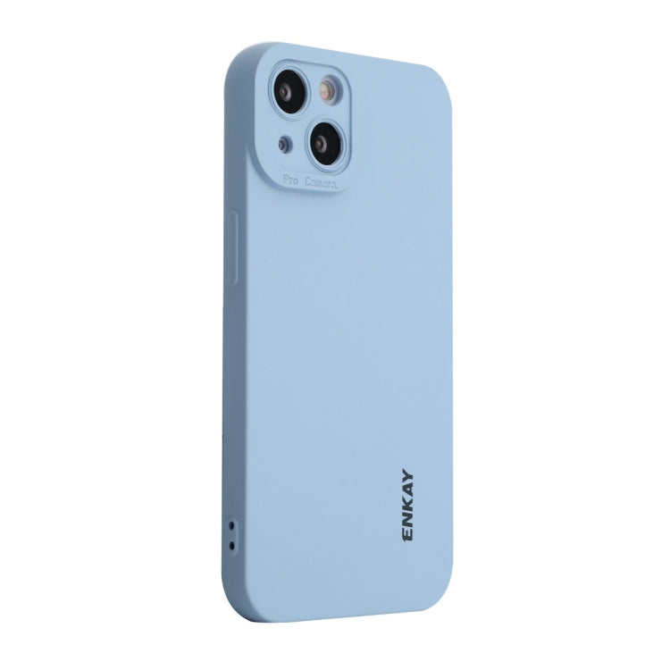 For iPhone 14 ENKAY Liquid Silicone Shockproof Phone Case (Blue) - HoMEdemic™ 