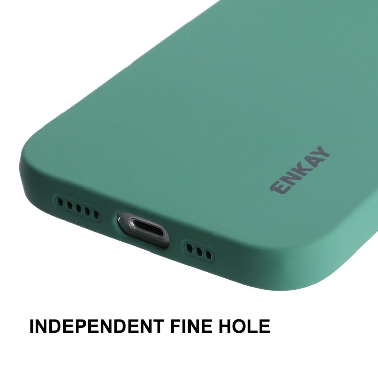 For iPhone 14 ENKAY Liquid Silicone Shockproof Phone Case (Dark Green) - HoMEdemic™ 