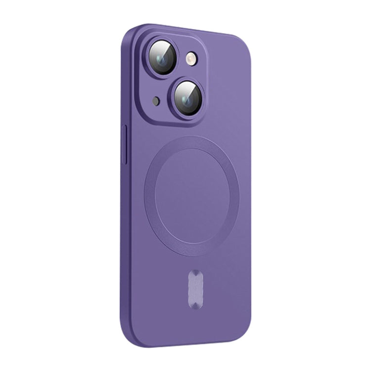 For iPhone 14 ENKAY MagSafe Matte TPU Phone Case with Lens Film(Purple) - HoMEdemic™ 