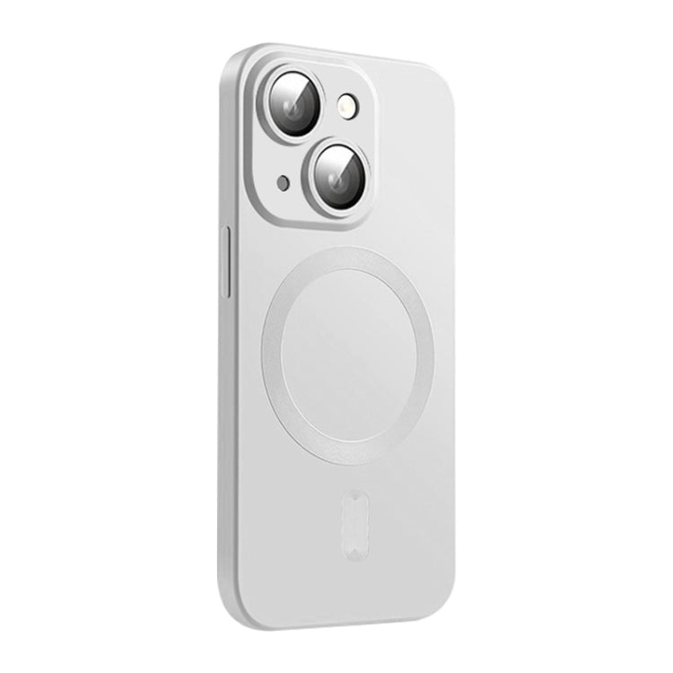 For iPhone 14 ENKAY MagSafe Matte TPU Phone Case with Lens Film(Silver) - HoMEdemic™ 