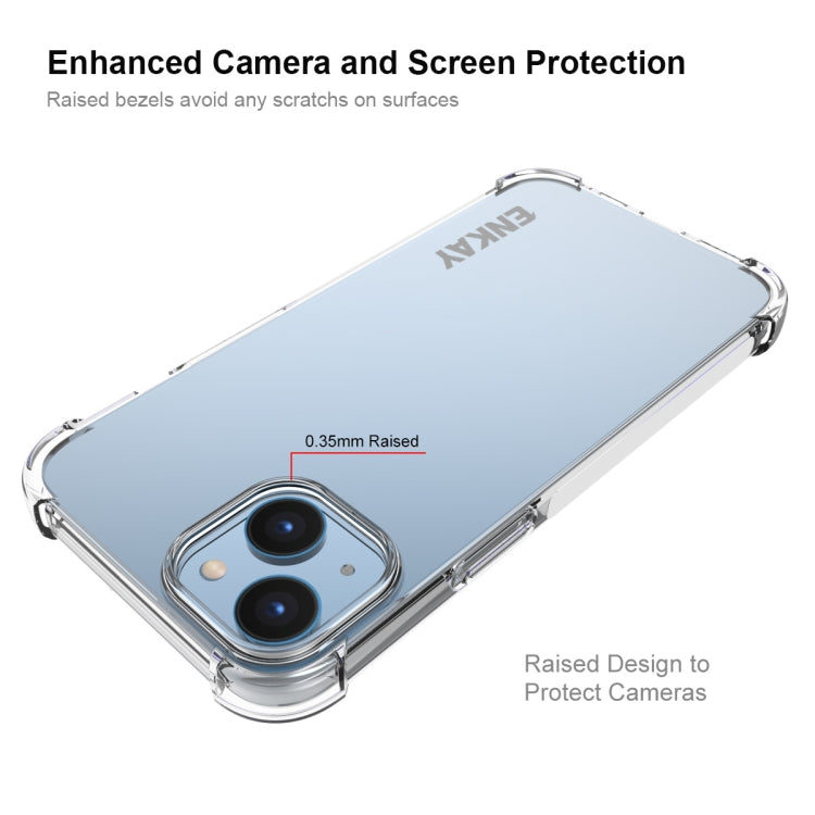 For iPhone 14 ENKAY Transparent TPU Shockproof Phone Case with Glass Film - HoMEdemic™ 