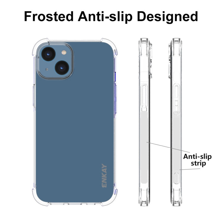 For iPhone 14 ENKAY Transparent TPU Shockproof Phone Case with Glass Film - HoMEdemic™ 