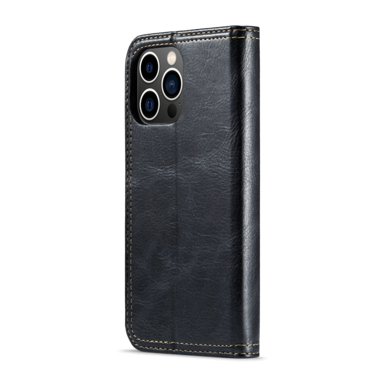 For iPhone 14 FIERRE SHANN Vintage Bark Texture Wallet Leather Phone Case(Black) - HoMEdemic™ 