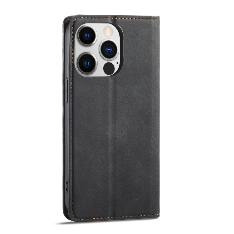 For iPhone 14 Forwenw Dream Series Oil Edge Strong Magnetism Leather Phone Case(Black) - HoMEdemic™ 