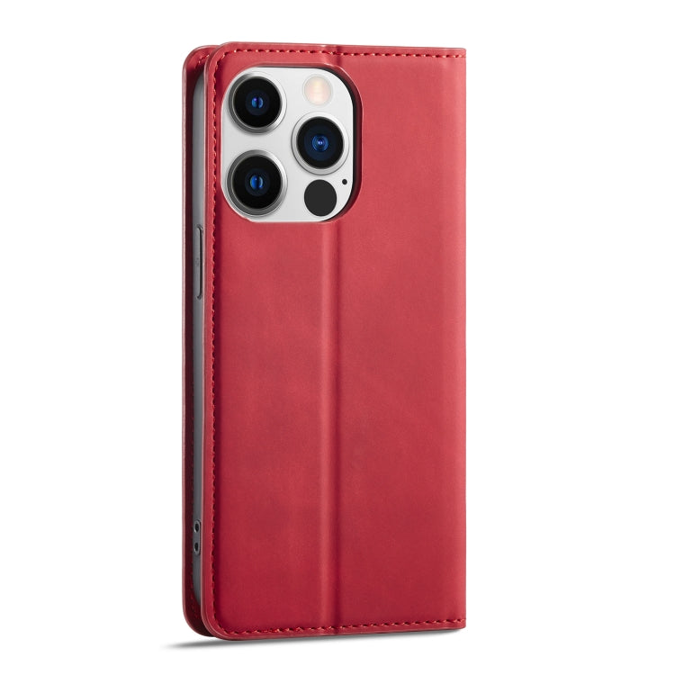 For iPhone 14 Forwenw Dream Series Oil Edge Strong Magnetism Leather Phone Case(Red) - HoMEdemic™ 