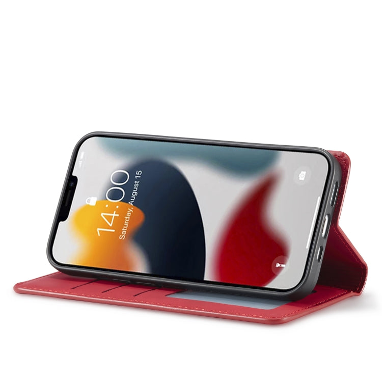 For iPhone 14 Forwenw Dream Series Oil Edge Strong Magnetism Leather Phone Case(Red) - HoMEdemic™ 