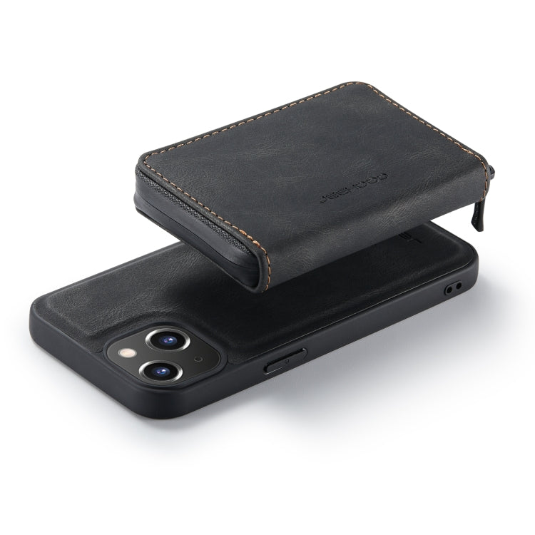 For iPhone 14 JEEHOOD Magnetic Zipper Wallet Leather Phone Case (Black) - HoMEdemic™ 