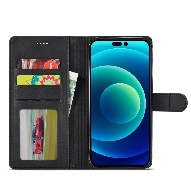 For iPhone 14 LC.IMEEKE Calf Texture Horizontal Flip Leather Case (Black) - HoMEdemic™ 